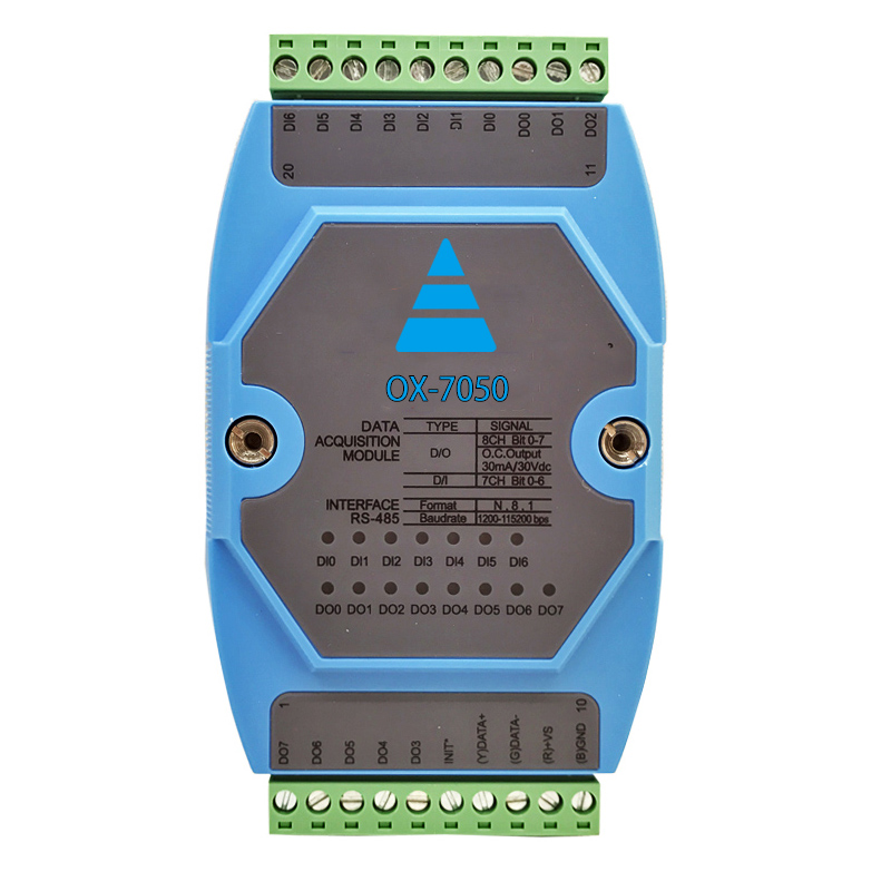 Ouxintong industrial grade 7-channel non isolated switch input/8-channel non isolated OC gate output module OX-7050