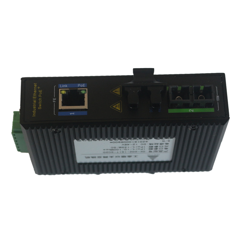 1 Optical and 1 Electrical 100Mbps Industrial Ethernet Switch OX-202-1S1T-SC20