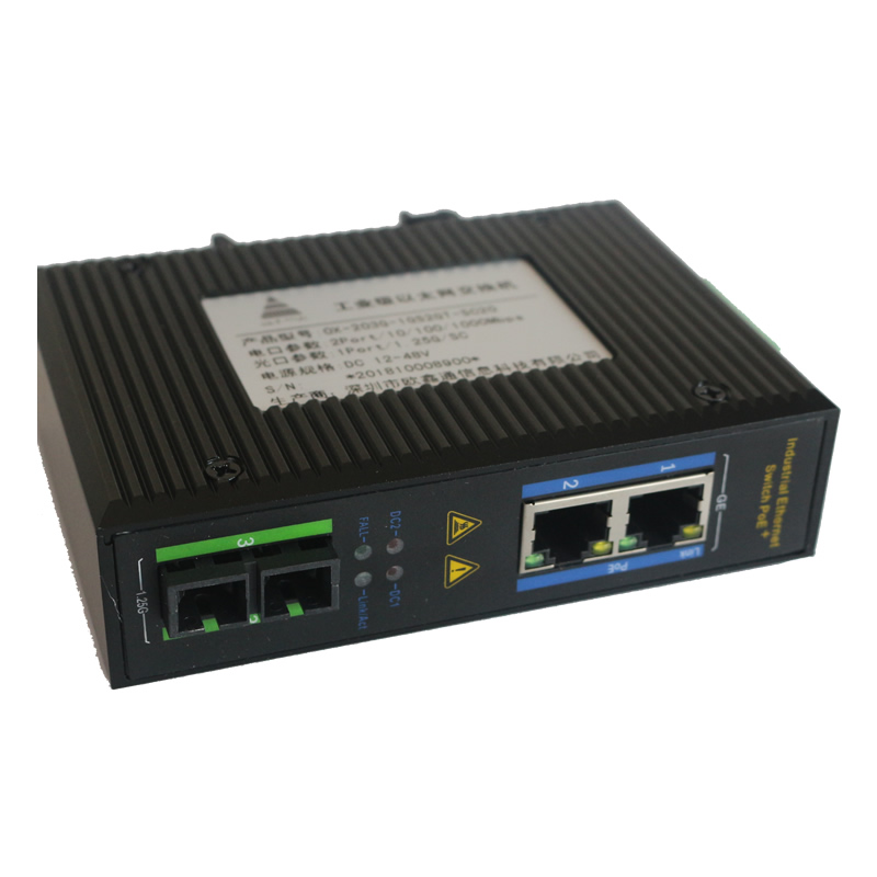1-Optical 2-Electric Gigabit Industrial Ethernet Switch OX-203G-1GS2GT-SC20