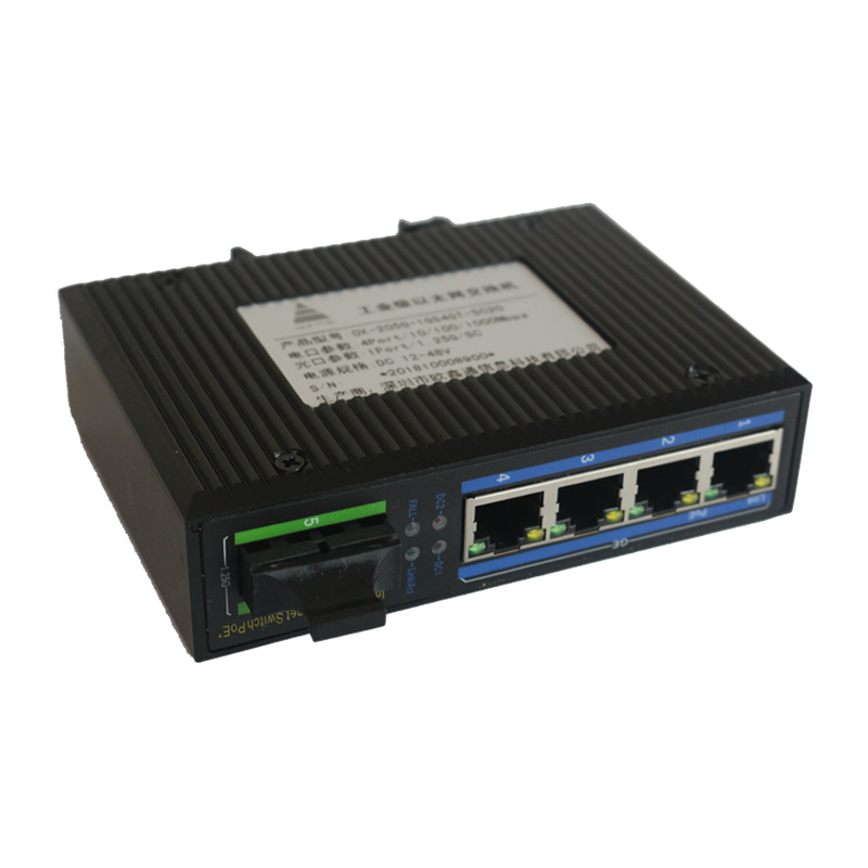 1-Optical 4-Electric Gigabit Industrial Ethernet Switch OX-205G-1GS4GT-SC20