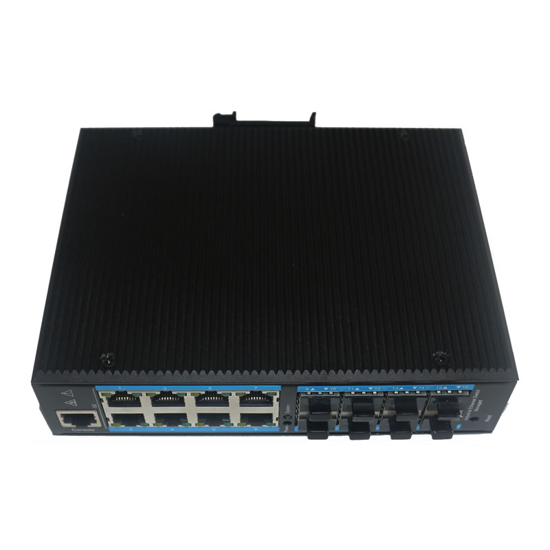 Industrial grade Gigabit 8-Optical 8-Grid Tube Switch OX-516G-8GP8GT